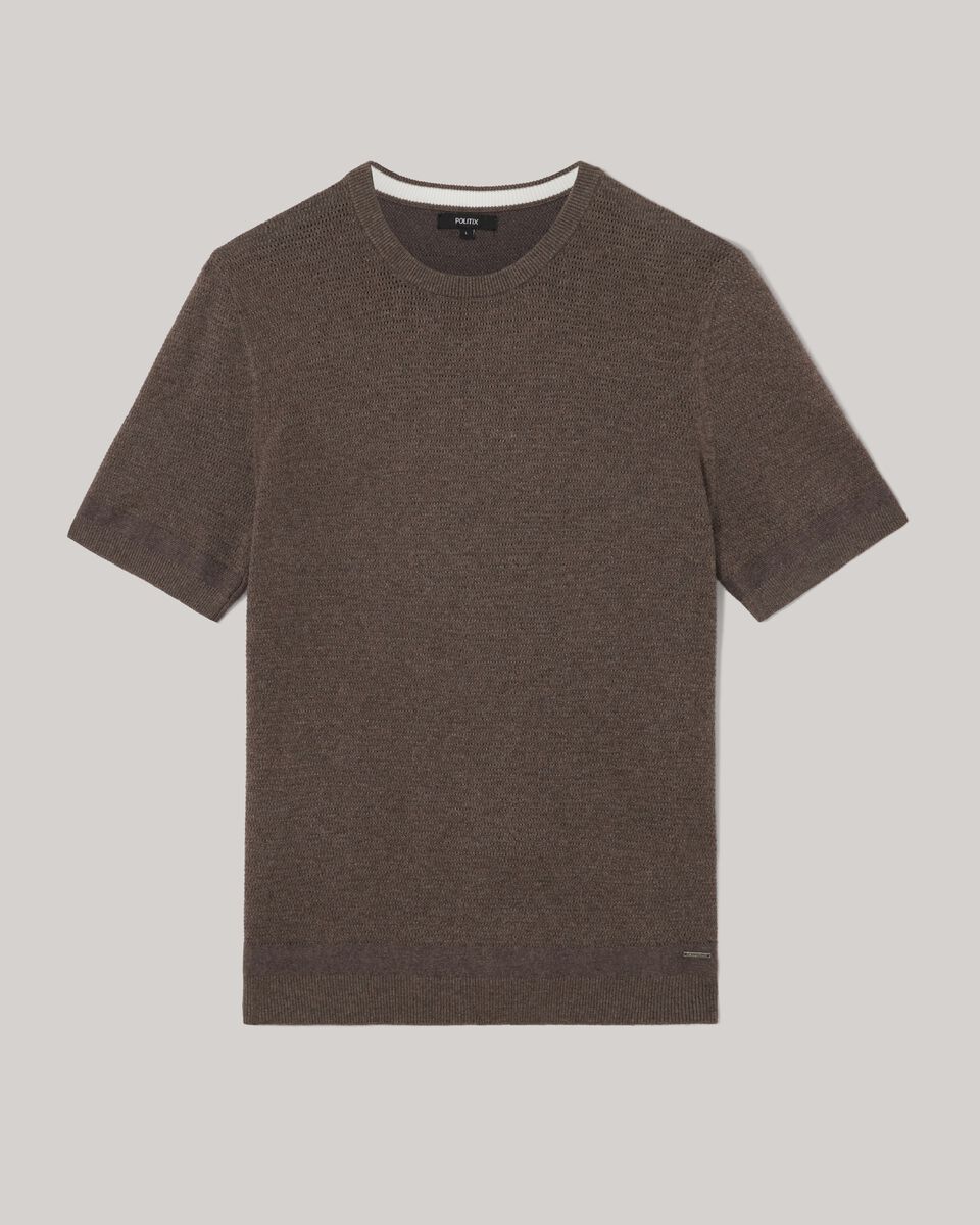 Crew Short Sleeve Knit, Mushroom Crew Short Sleeve Knit, Mushroom, hi-res
